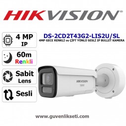 Hikvision DS-2CD2T43G2-LIS2U/SL 4mp Gece Renkli ve Çift Yönlü Sesli ip Bullet Kamera Hikvision DS-2CD2T43G2-LIS2U/SL 4mp Gece Renkli ve Çift Yönlü Sesli ip Bullet Kamera